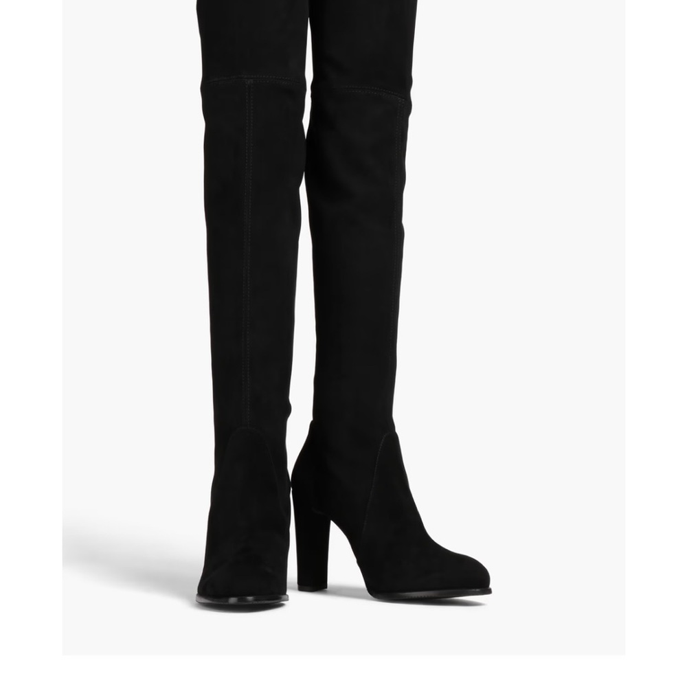Stuart Weitzman Highland Black Suede Thigh High Boot